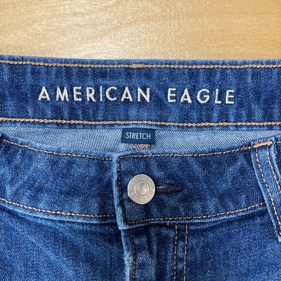 American Eagle Low-rise baggy wide leg size 10 short, raw back hem strech women - Picture 3 of 14